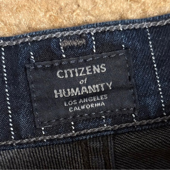 Citizens Of Humanity Navy Pinstripe Flare Jeans - Picture 3 of 5
